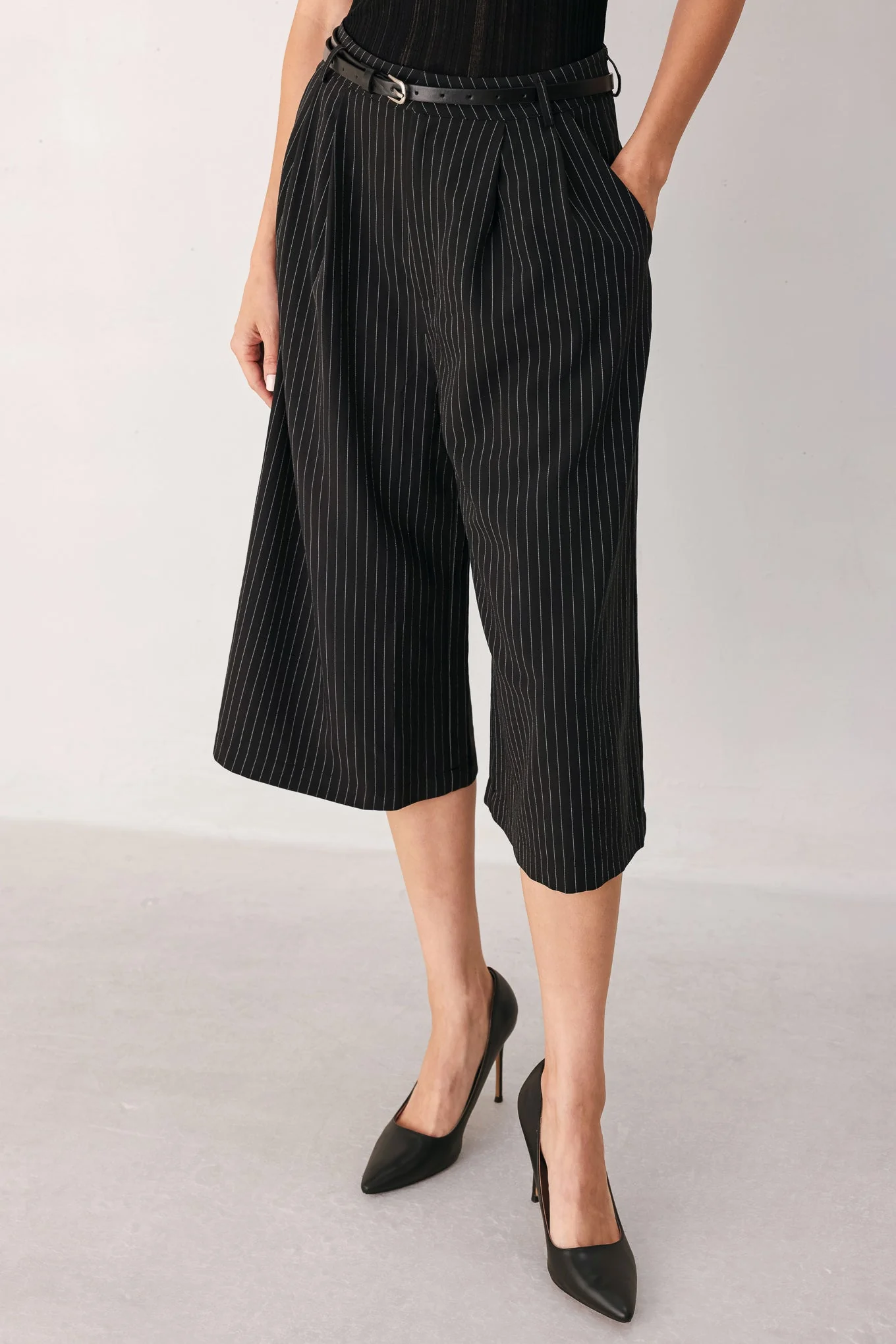 Certified Park Avenue Pinstripe Woven Culotte Pants Next-Generation