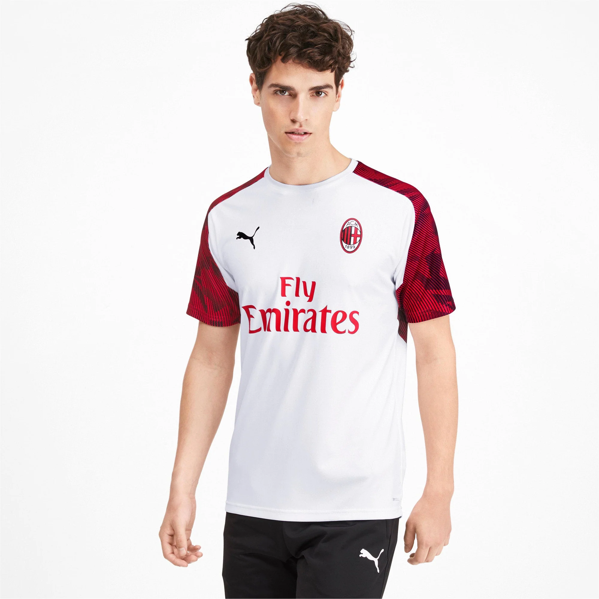Authentic Puma Men's Ac Milan Training Jersey Short Sleeve Breathable