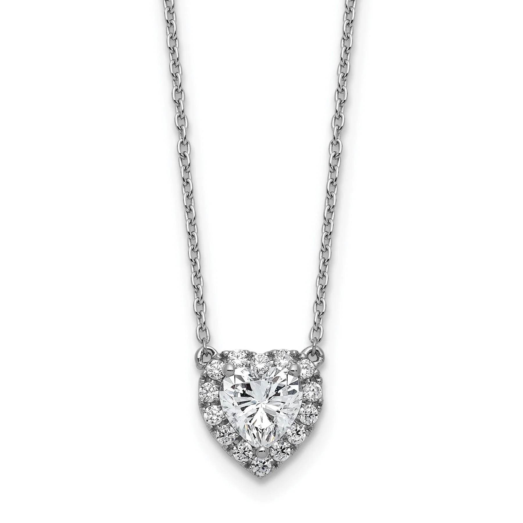 World-Class Lab Grown Diamond 14K Halo Heart Gold Necklace 1 1 5 ctw Breathable