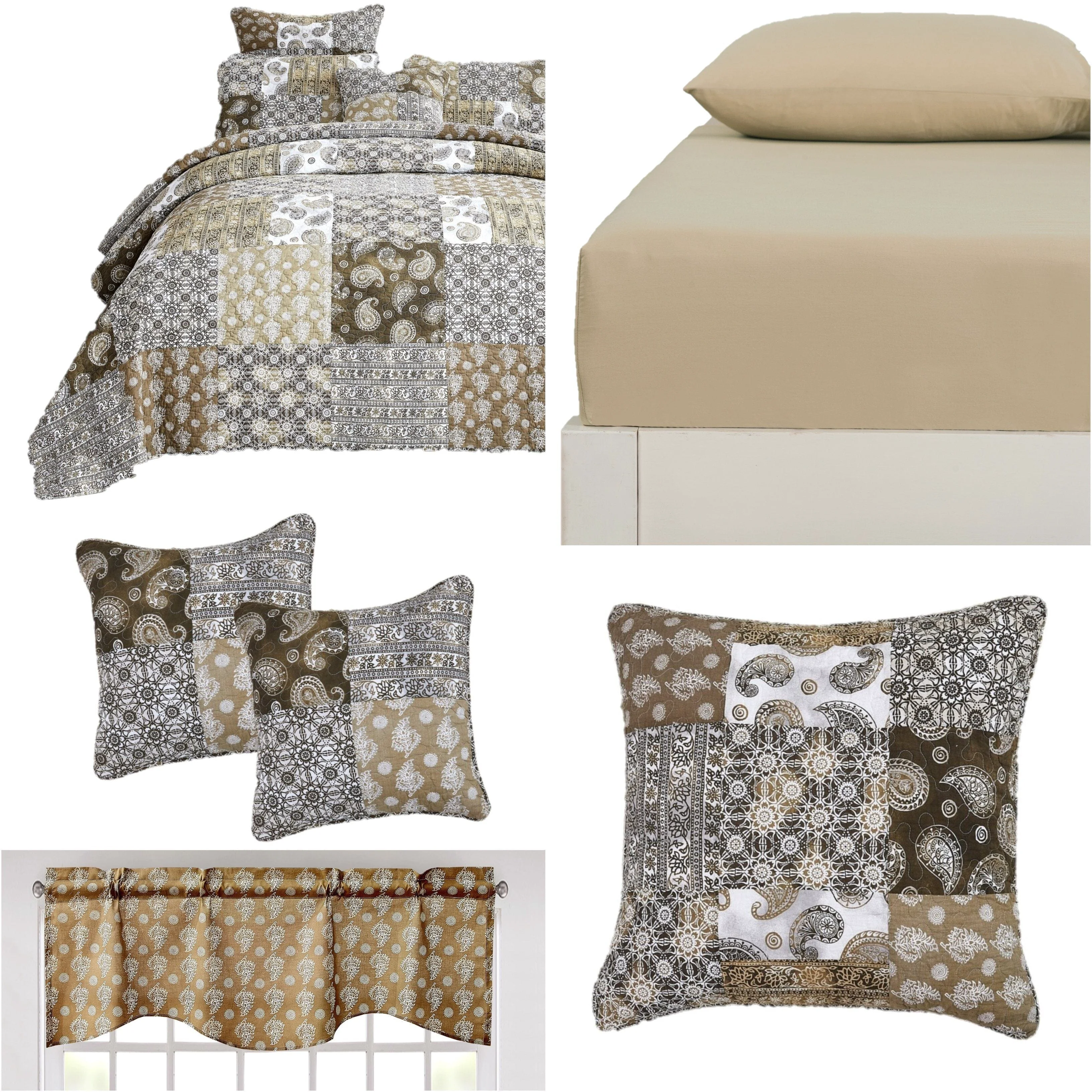 Refined DaDalogy Paisley Dreams Floral Bed in a Bag Set - Olive Brown Recyclable