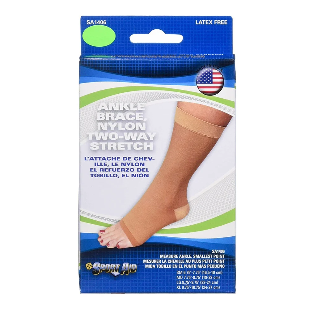 Environmentally Friendly Sportaid Ankle Brace Nylon Two-Way Stretch Beige Color Small 1 Ea Convenient
