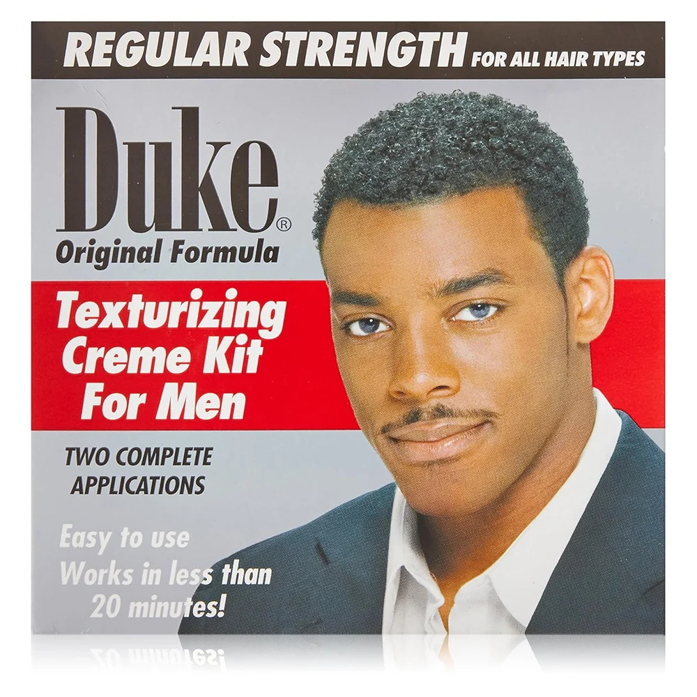 User-Friendly Duke Texturizing Creme Kit for Men Regular Strength Formula Two Complete Application for All Hair Types 1Ea Safe