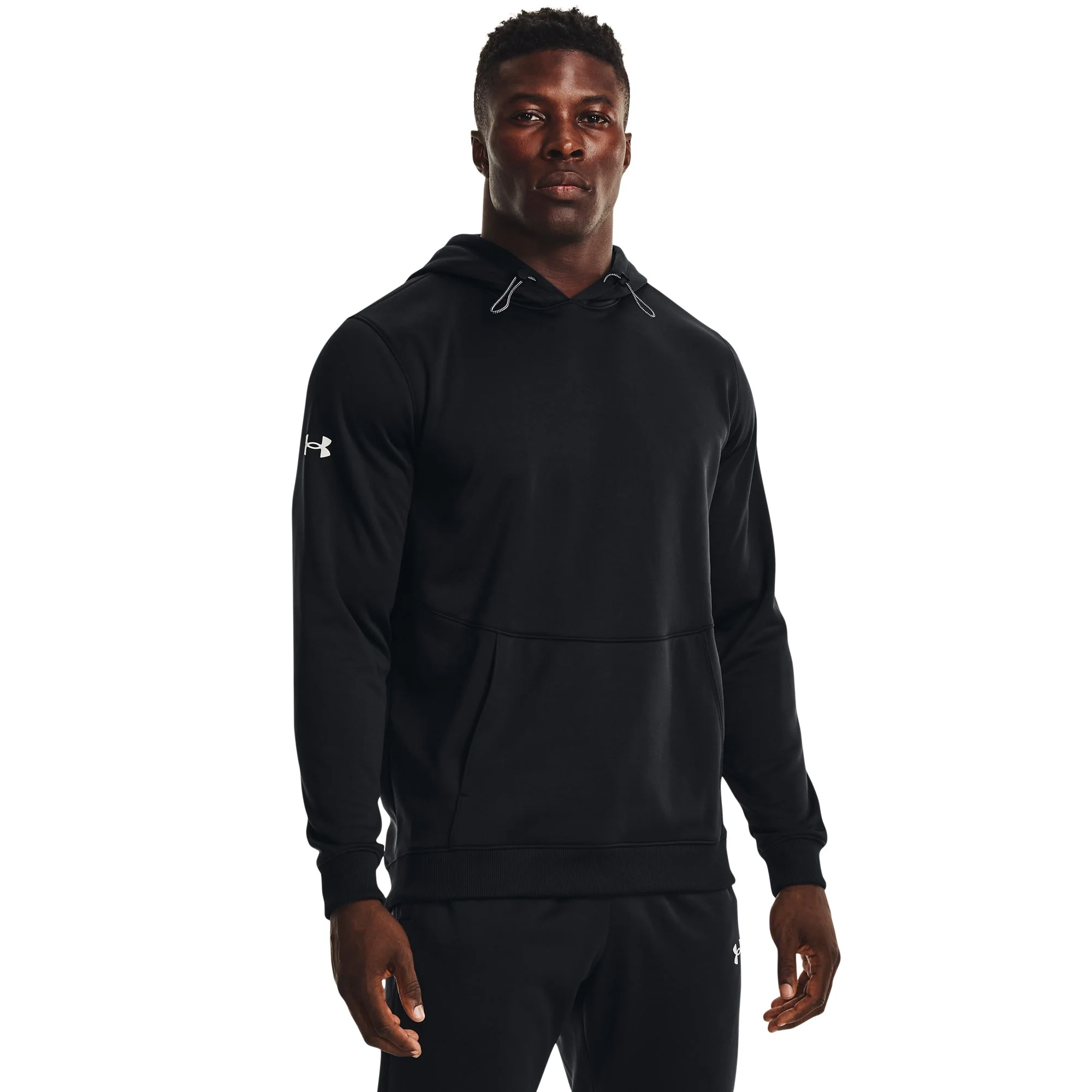 World-Class Under Armour Mens UA Storm Fleece Hoody - Black White Soft