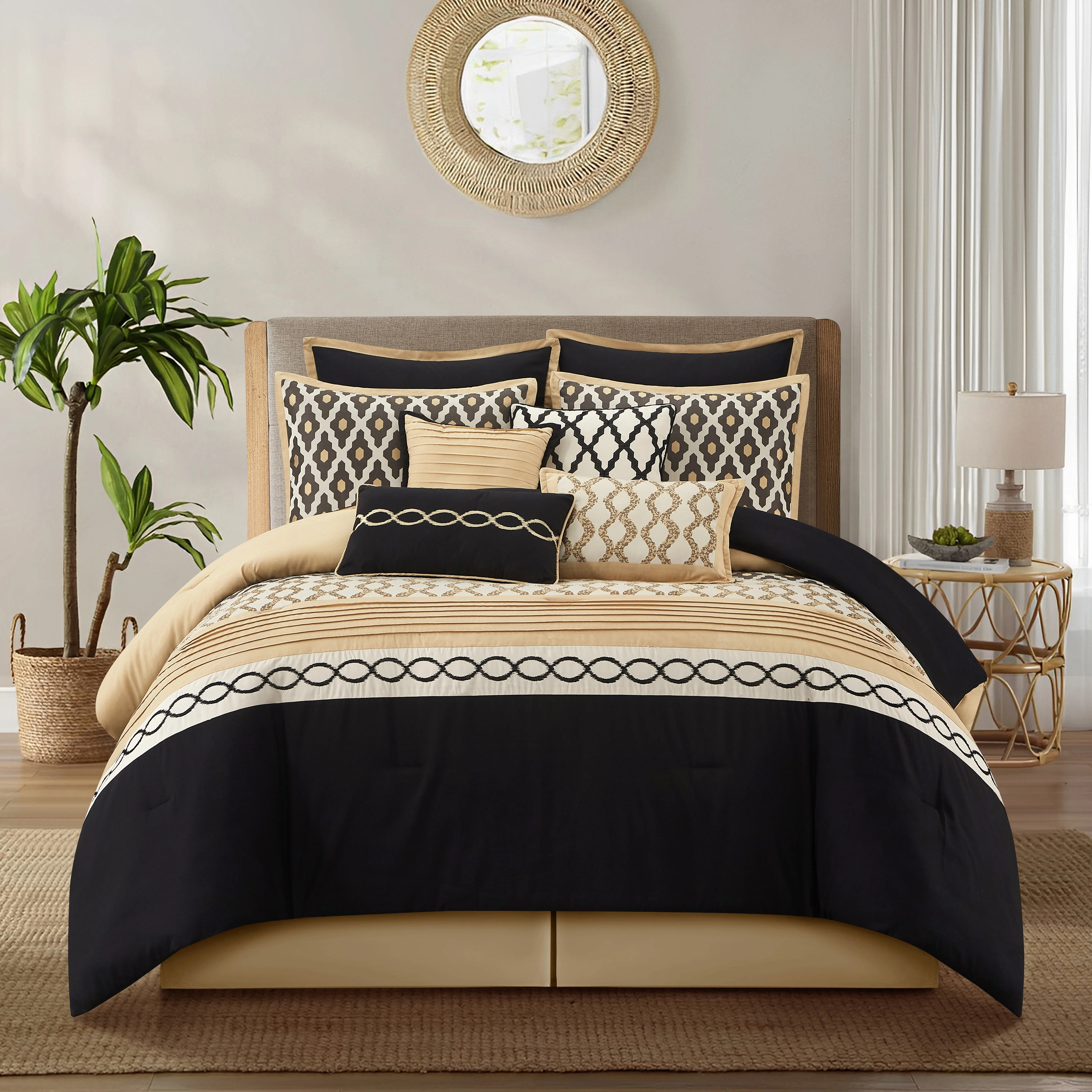 Premium Nanshing 10 Piece Jacquard Bedding Set Flexible
