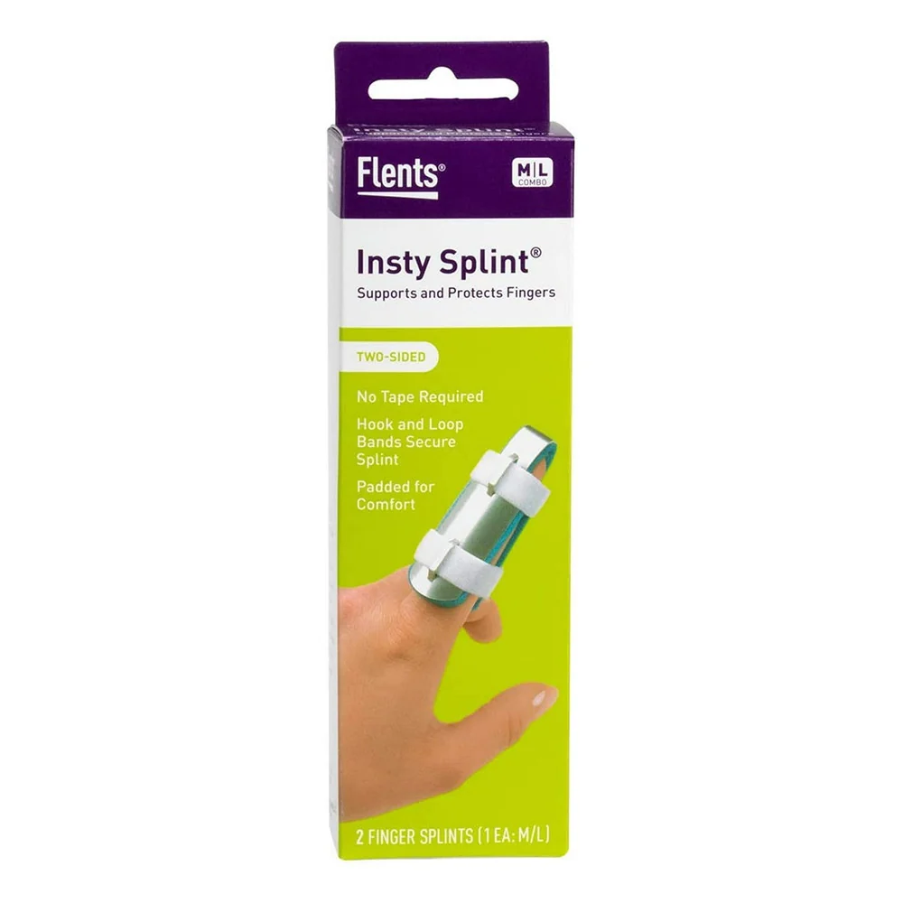 Contemporary Flents Insty Splint Two Sided Finger Splints Value Pack Medium and Large 2 Ea Authentic
