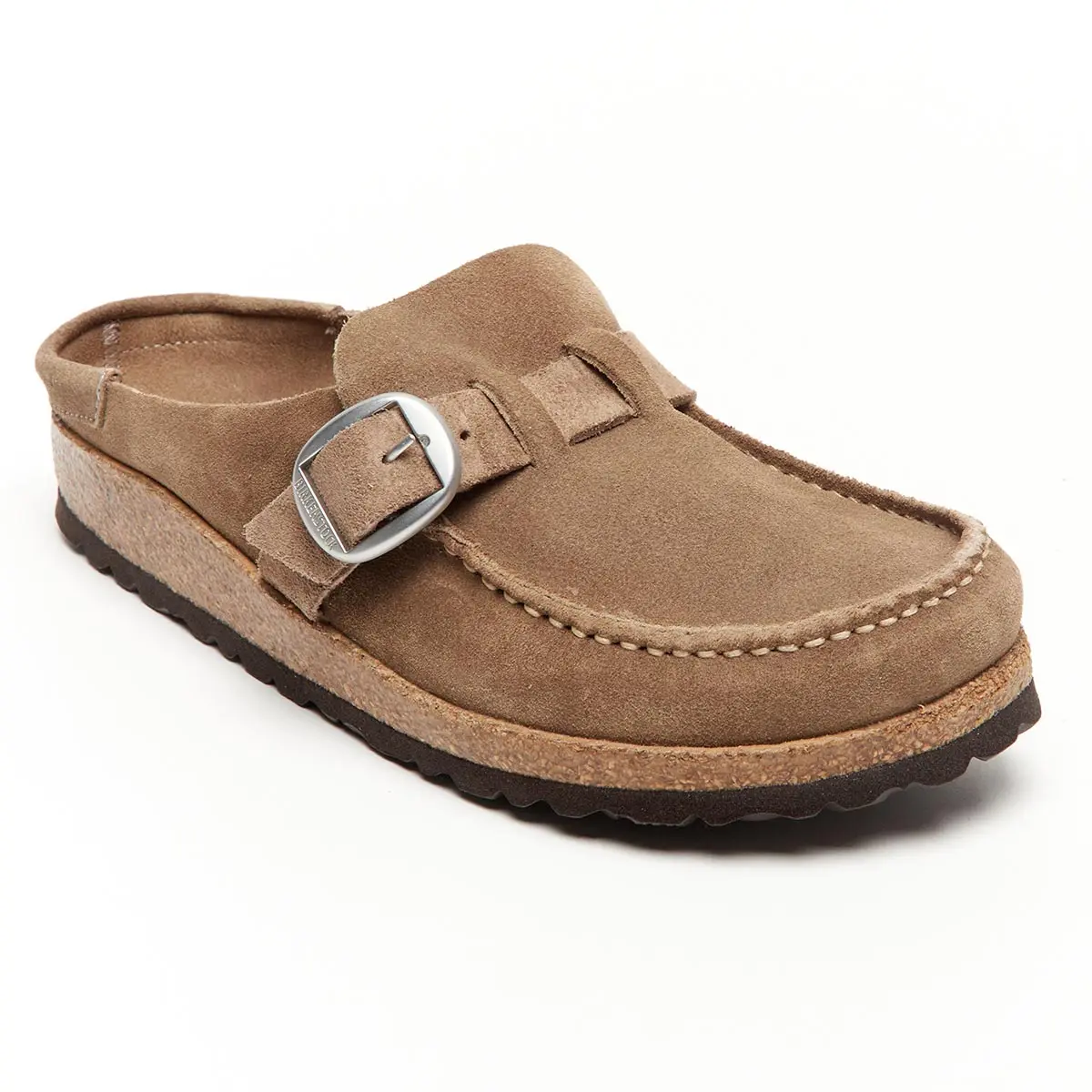 World-Class Birkenstock Buckley Suede Leather Grey Taupe Clogs Authentic