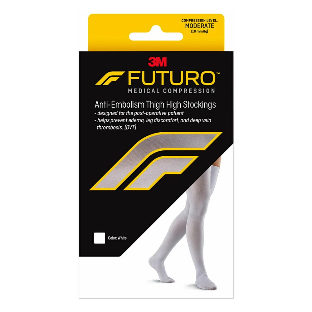 Modern Futuro Anti Embolism Thigh High Closed Toe Stockings Moderate 1 Ea Classic