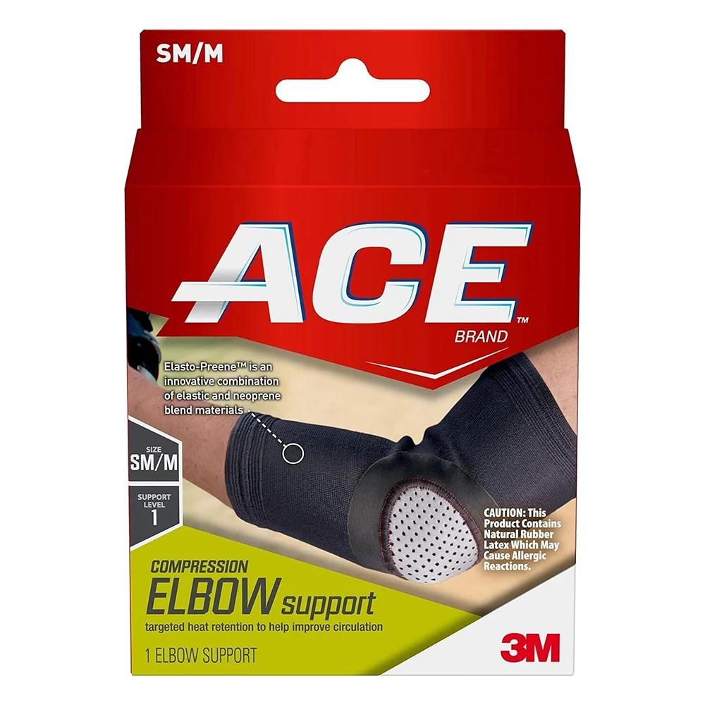 Dependable Ace Elasto Preene Compression Elbow Support Size Small Medium 1Ea Original Design