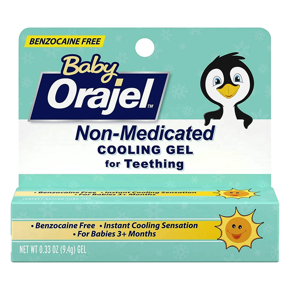 Comfortable Orajel Day and Night Time Baby Non Medicated Cooling Teething Gel Twin Pack 0.33 Oz Consistent