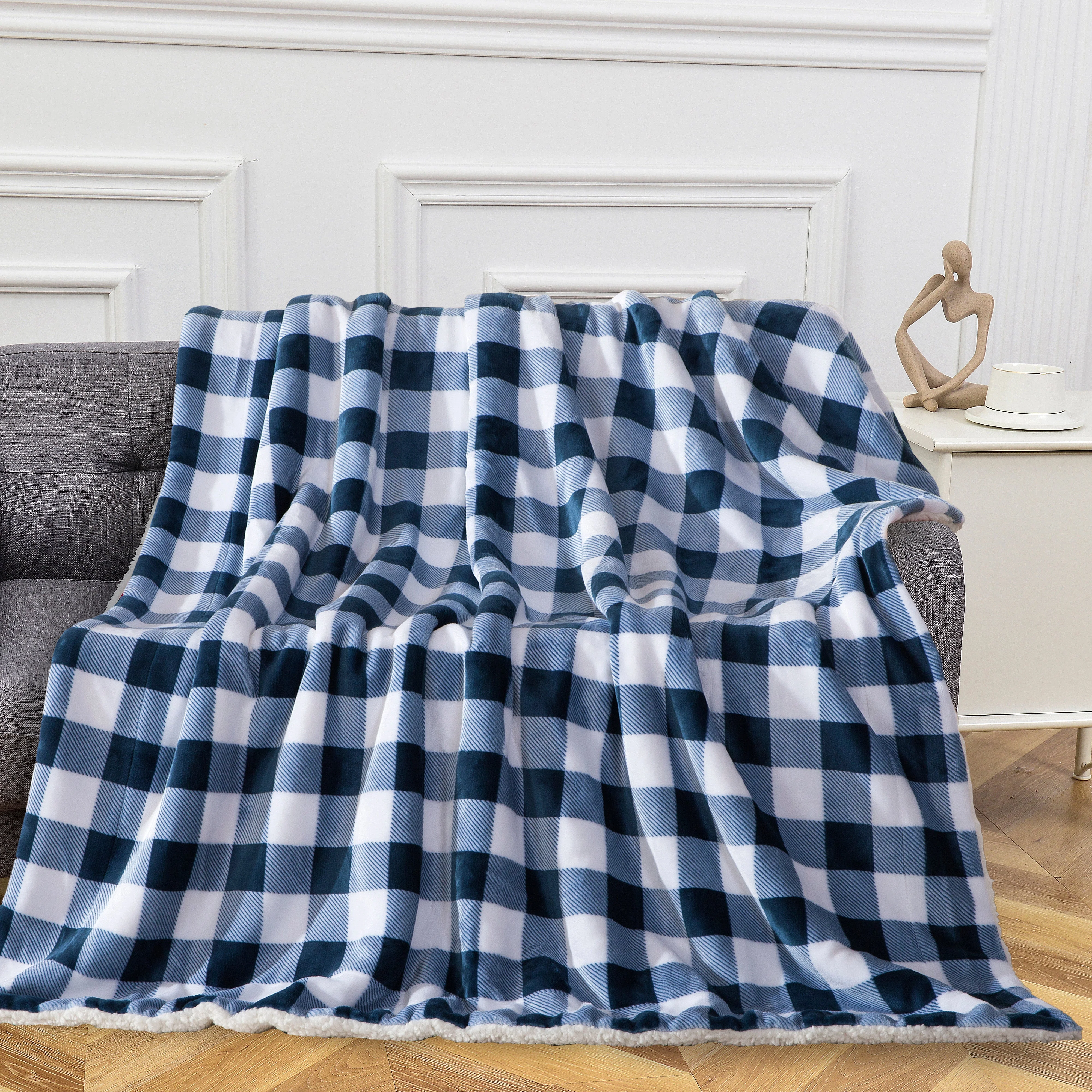 Environmentally Friendly Elegant Comfort Buffalo Plaid Flannel Fleece Sherpa Throw Blanket Innovative