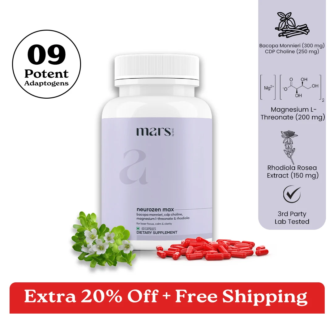 Advanced NeuroZen Max with Bacopa Monnieri CDP Choline Magnesium L-Threonate Rhodiola Rosea L-Theanine – Focus Memory Stress Resilience 60N Soft