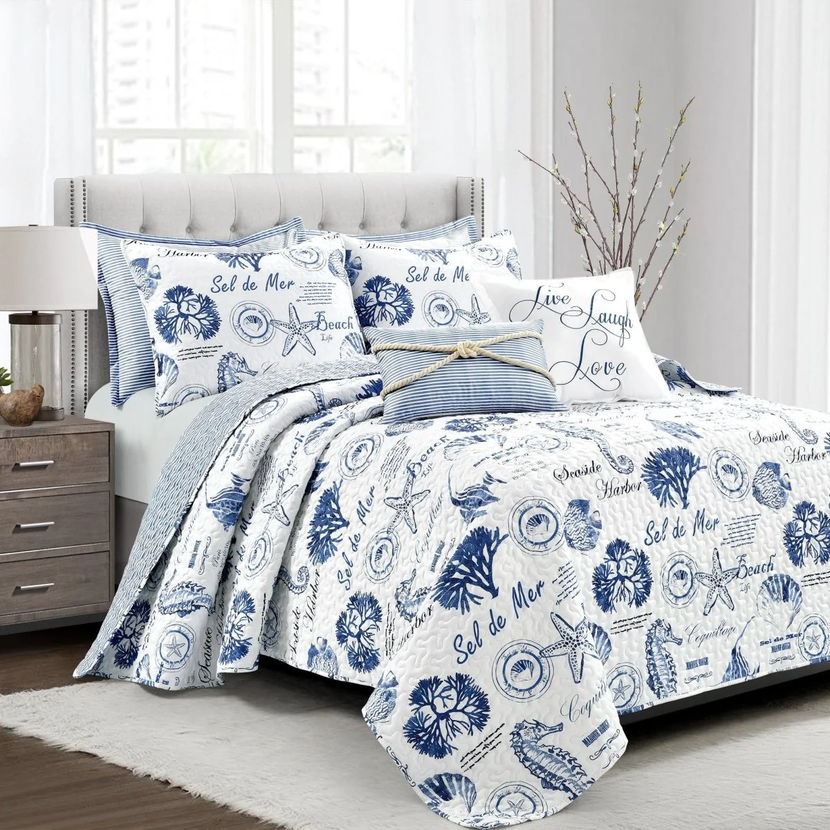 Elegant Harbor Life Reversible Quilt Set Expertly Made