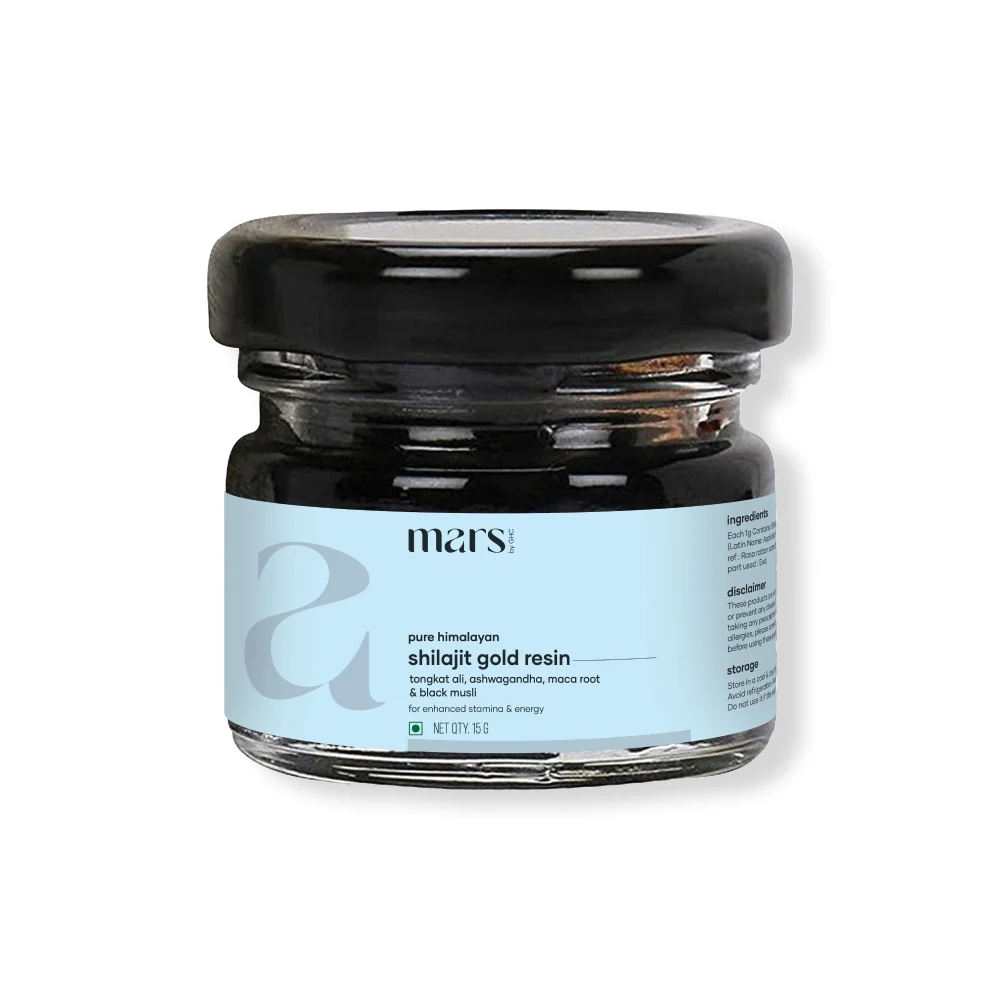 Breathable Mars Pure Himalayan Shilajit Gold Resin Powered with Ashwagandha Maca Root Black Musli High-Quality