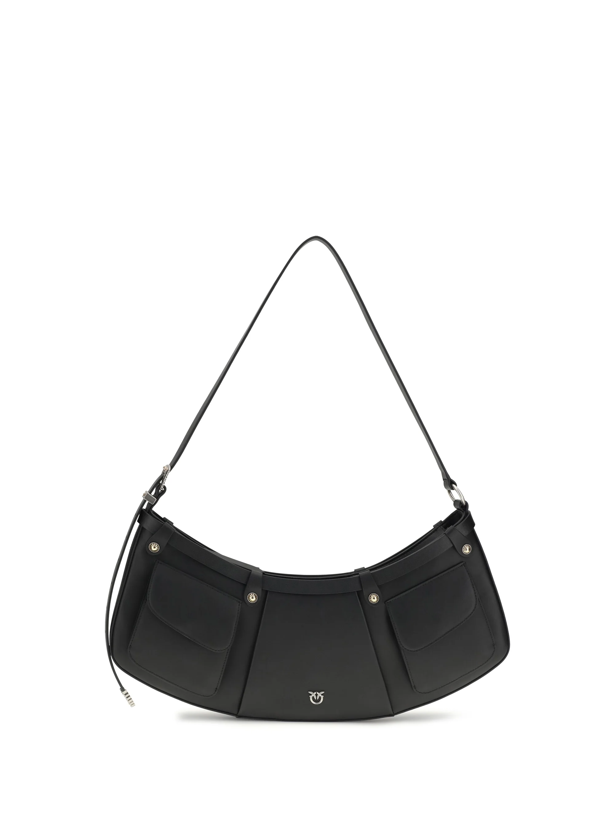 Premium Material Shoulder Bag Pocket Body Black Old Silver Practical