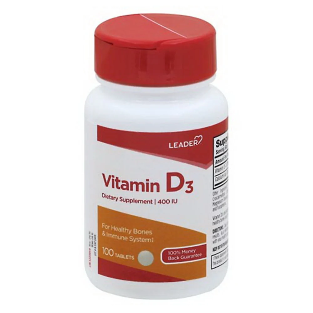 Advanced Leader Vitamin D3 Dietary Supplement 400 Iu Tablets 100 Ea Trusted