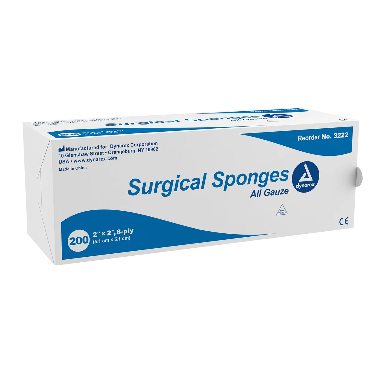 Consistent Dynarex Gauze Sponges Non-Sterile - 8 Ply 2 Inches X 2 Inches - 200 Ea Quality