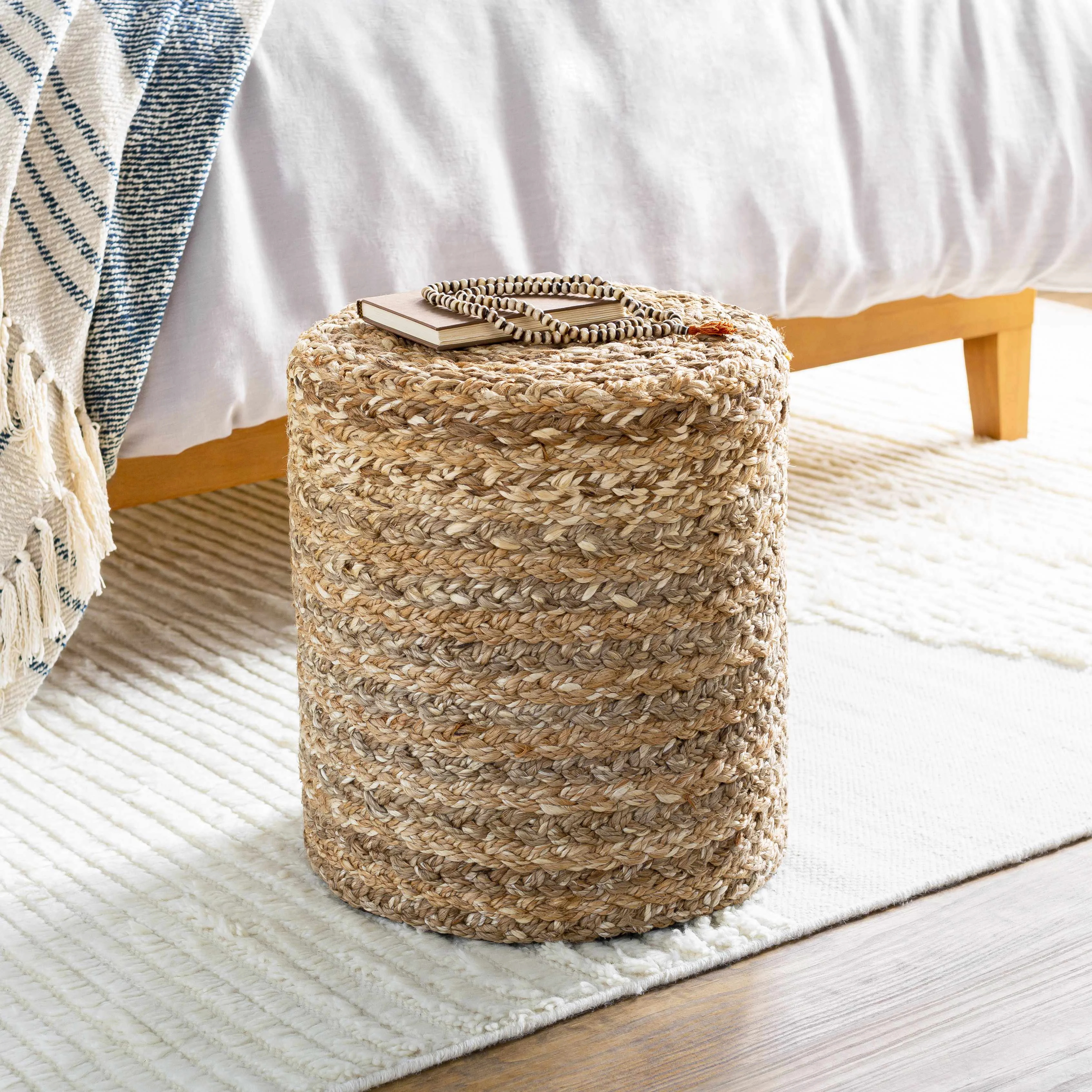 Clean Ranskill Cotton Knitted Pouf - Superior