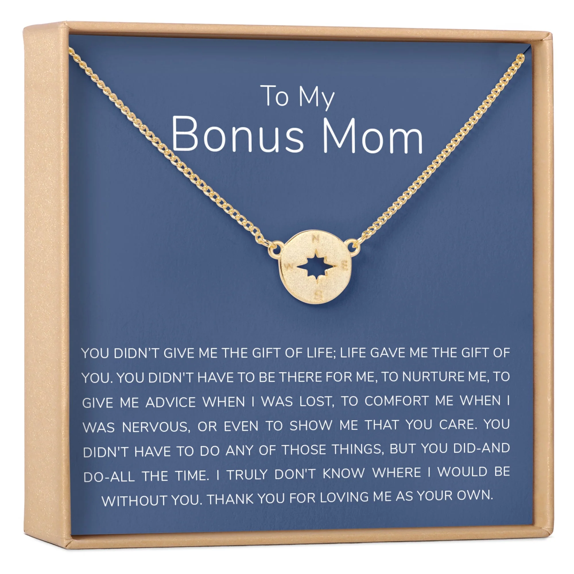 Secure Bonus Mom Compass Necklace Trusted