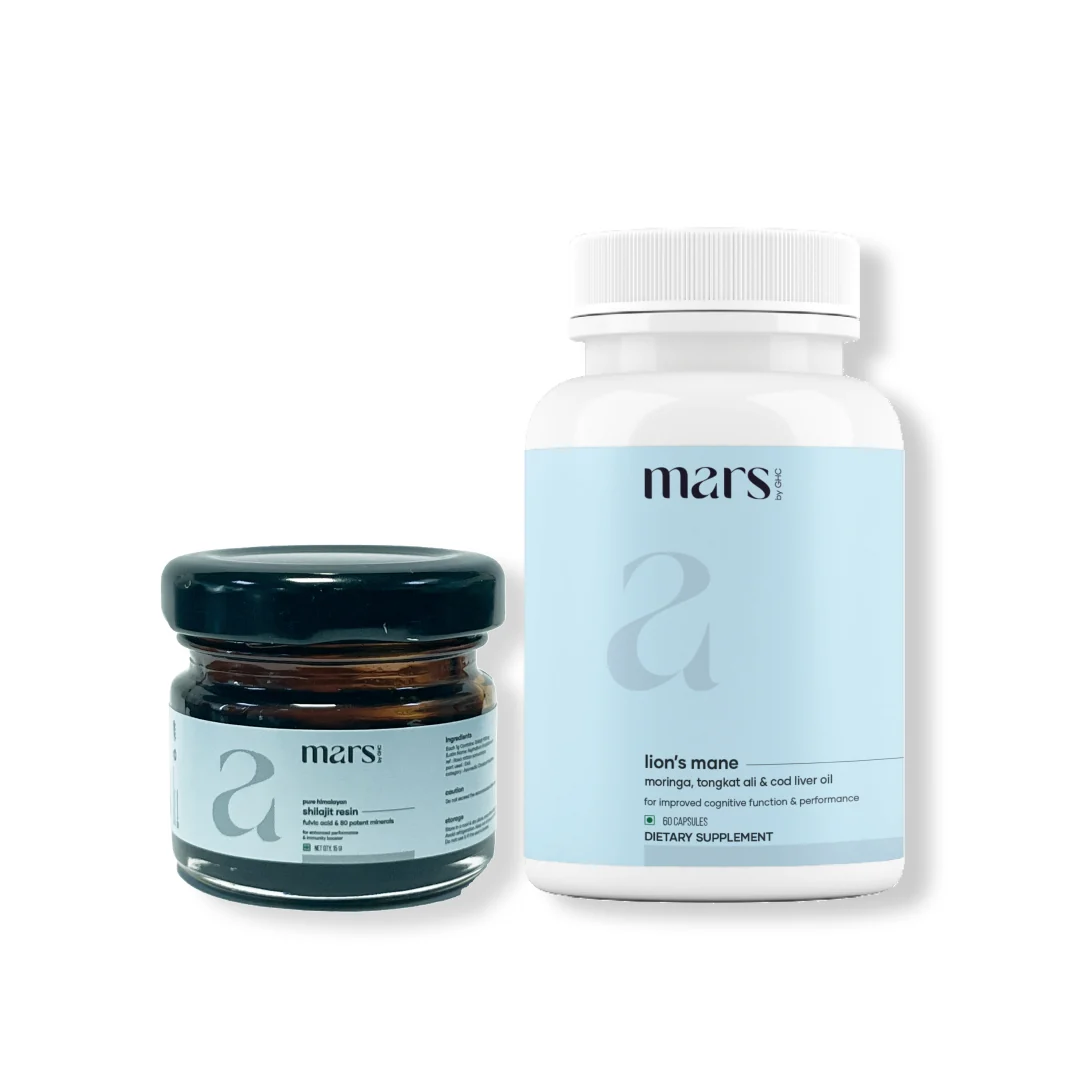 Responsible Mars Strength Max Combo Pure Himalayan Shilajit Lion's Mane Caps Angetrieben mit Tongkat Ali High-Grade