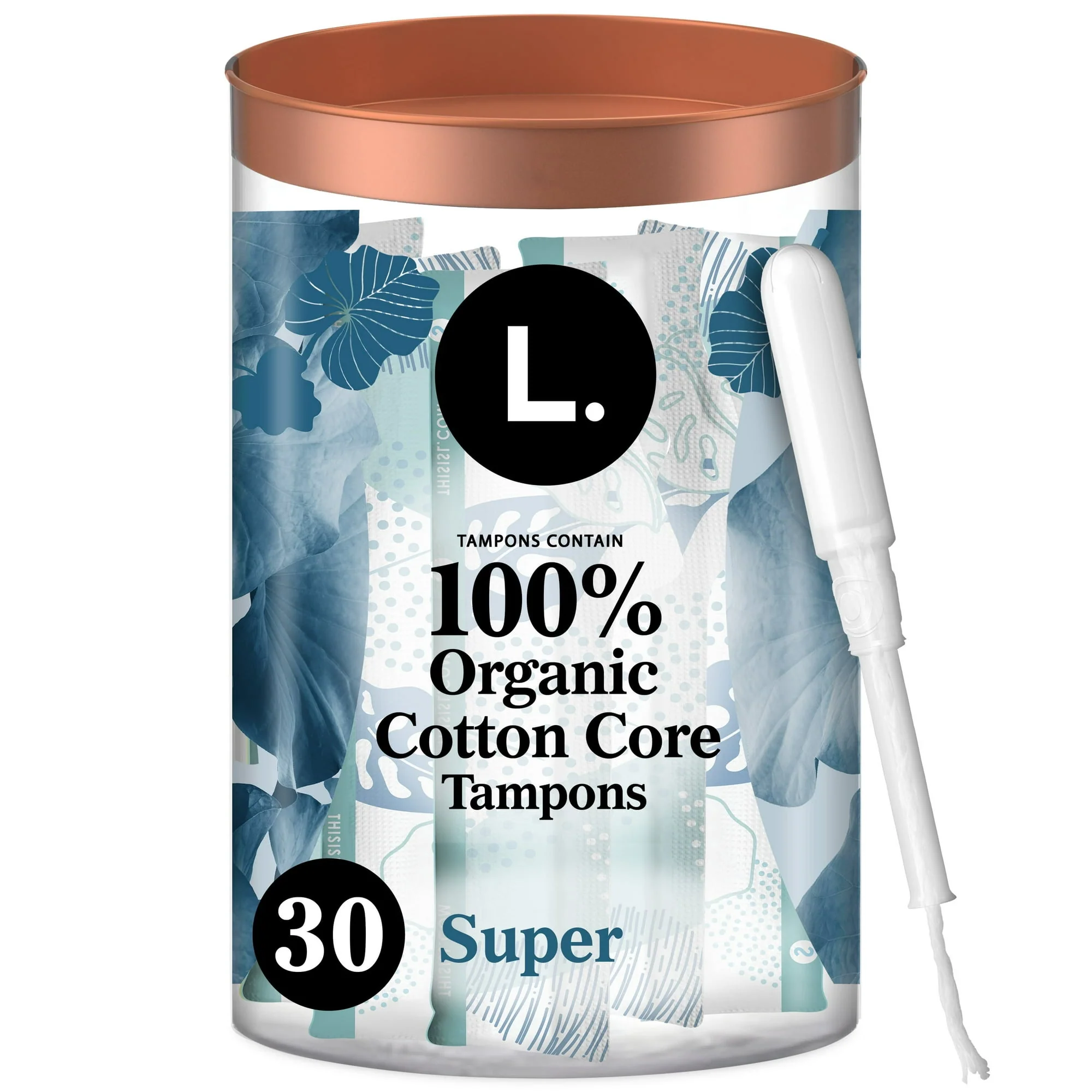 Proven L Tampons Organic Cotton Core Super Reliable Leak Protection and Comfortable Fit 30Ea First-Class
