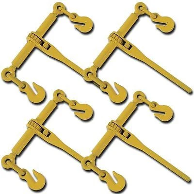 Solid 4 Piece 5 16-3 8 Ratcheting Chain Vehicle Car Truck Load Binding Binder Tie Down Detailed