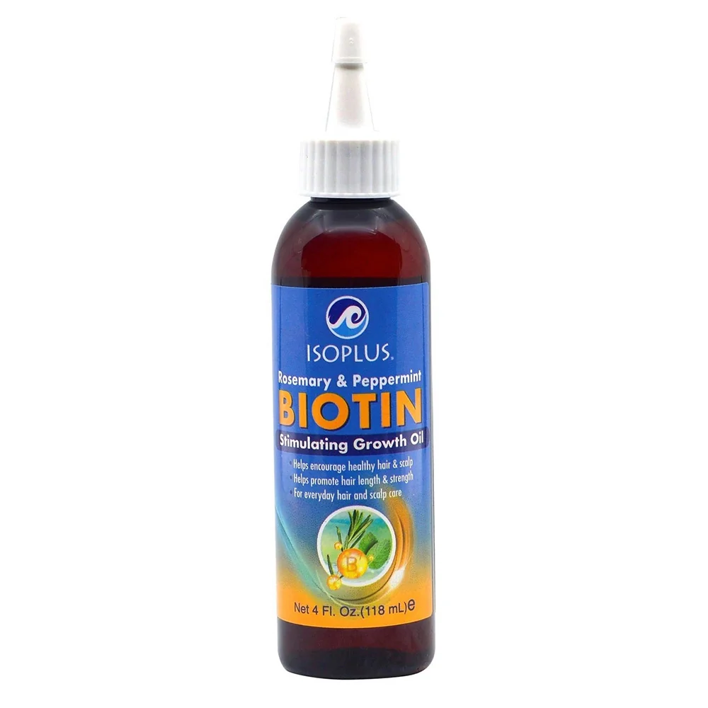 Crafted Isoplus Rosemary and Peppermint Biotin Oil for Everyday Hair and Scalp Care 4Oz 118ml Premium