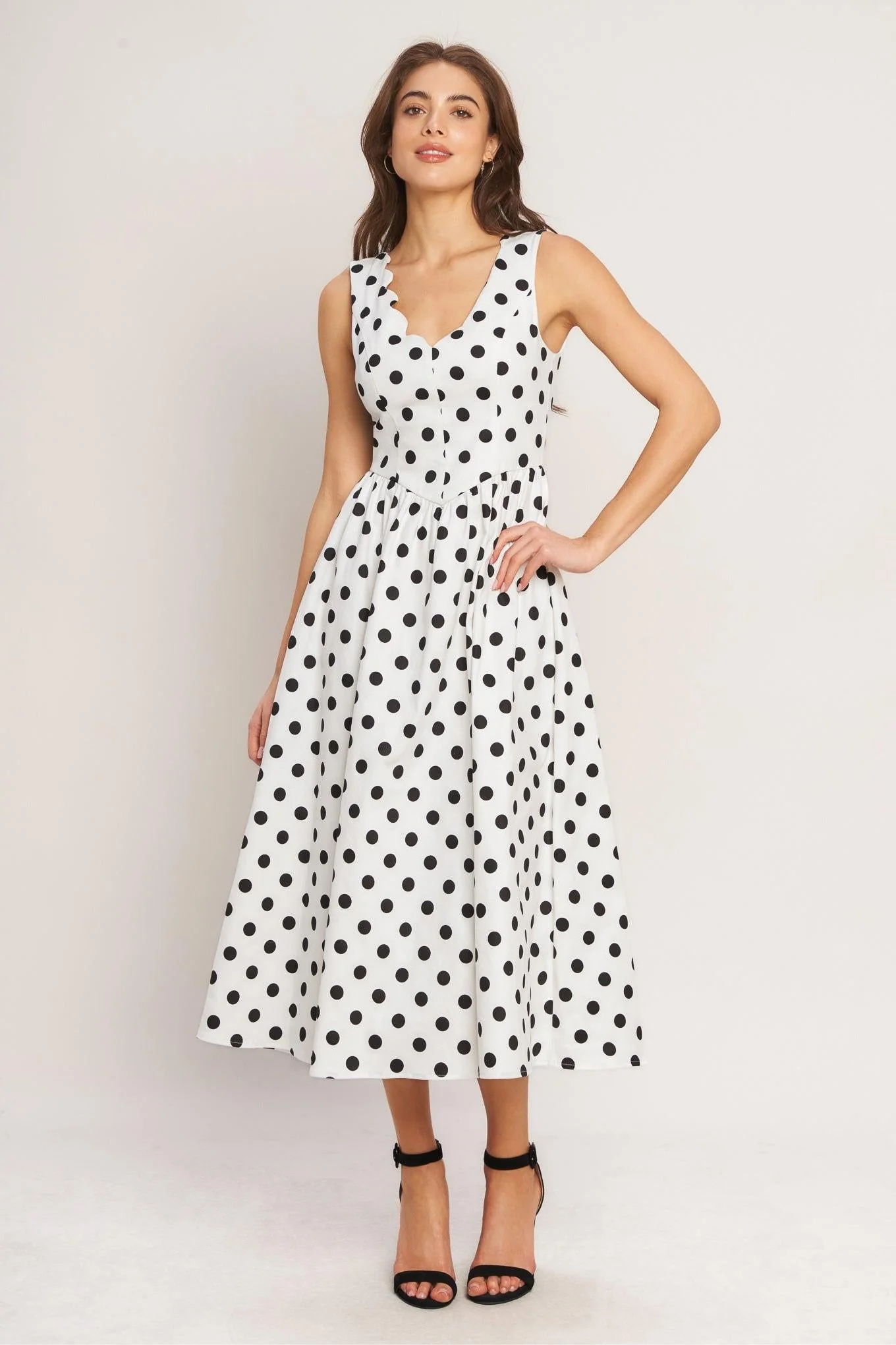 Certified Vintage Whisper Polka Woven Midi Dress Classic