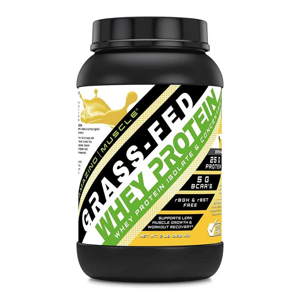 Versatile Muscle Grass FED Whey Protein Powder for Muscle Growth Banana 2 Lb Fine Crafted