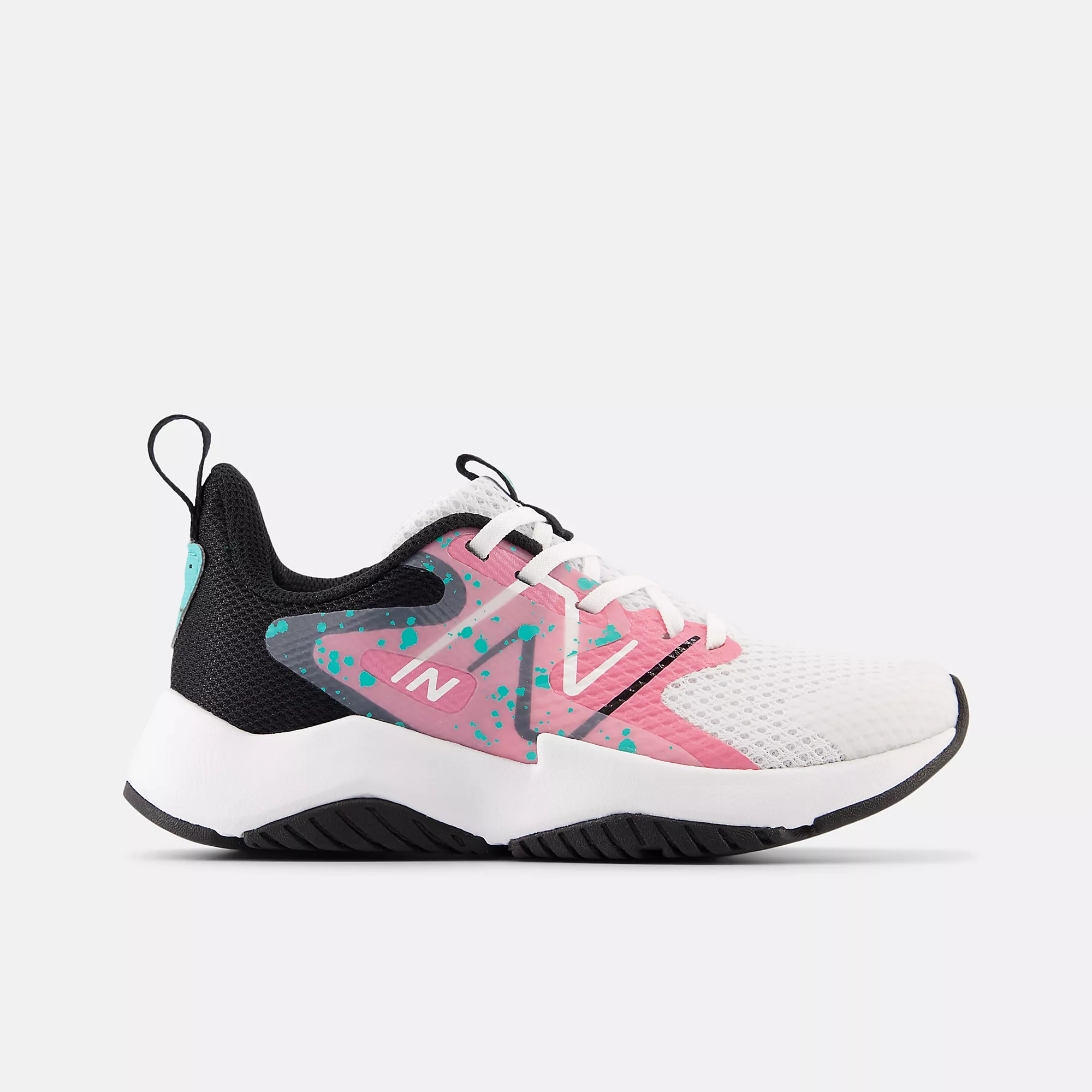 Innovative New Balance Preschool Rave Run V2 White Pink Paint Splatter Specialty