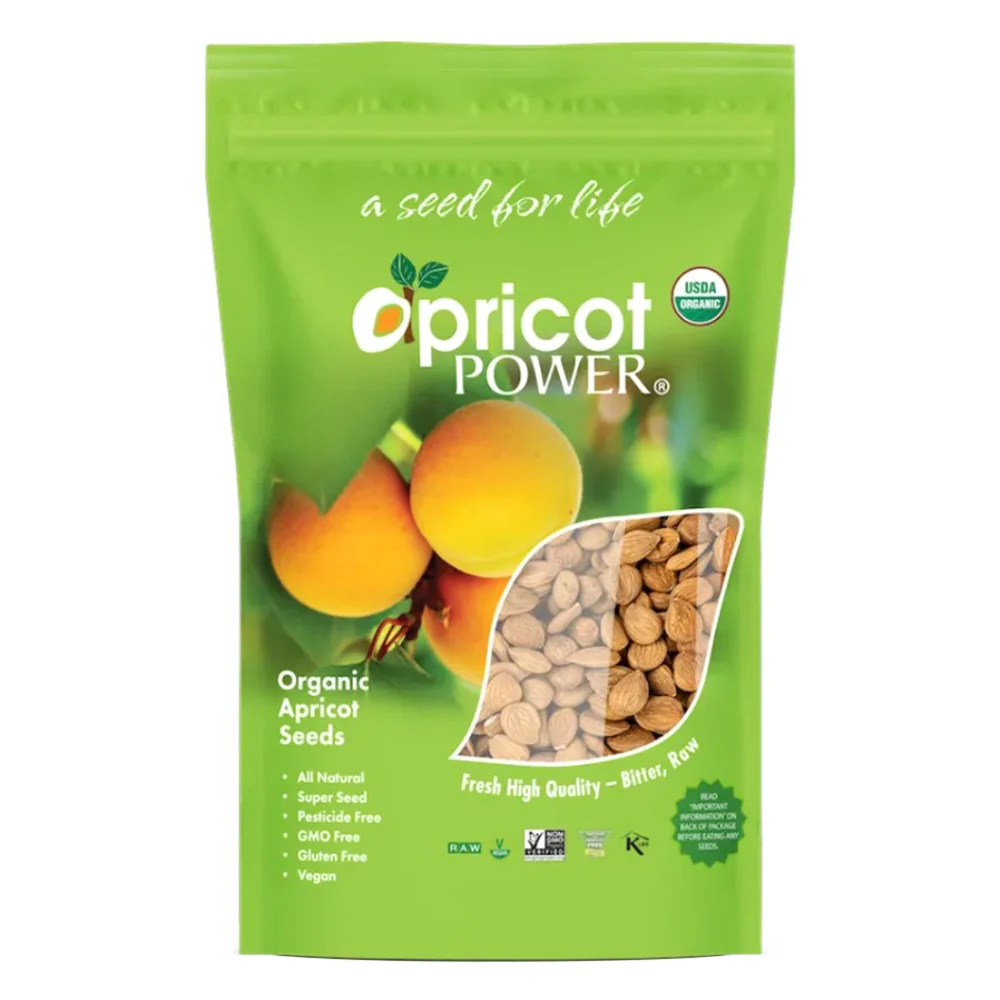 Premium Material Apricot Power Organic Bitter Raw Apricot Seeds for Natural Amygdalin Source and Nutritional Snacking 32Oz 907.1g Smart