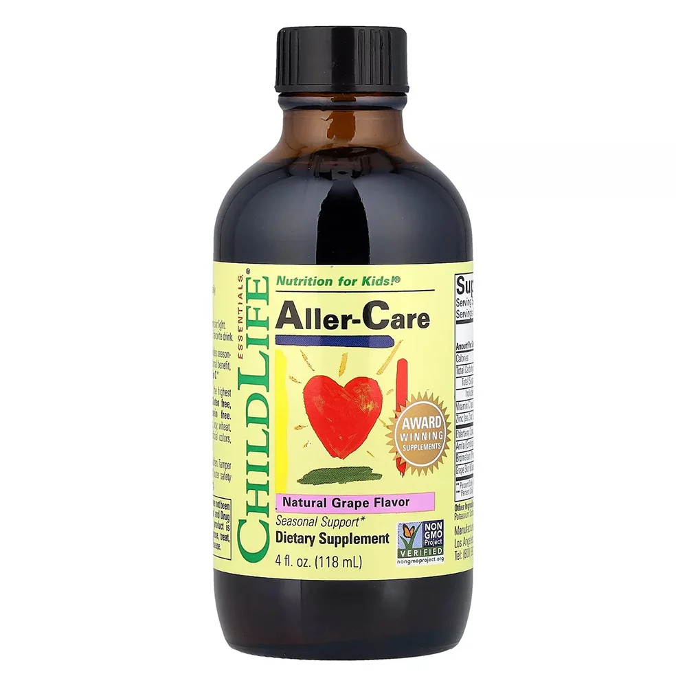 Classic ChildLife Aller Care Seasonal Support Formula Natural Grape Flavor Help Support Healthy Immune Function 4Oz 118ml