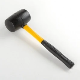 Genuine 16 oz Fiberglass Handle Rubber Mallet Soft Hammer Malet Tool Hammering Quality