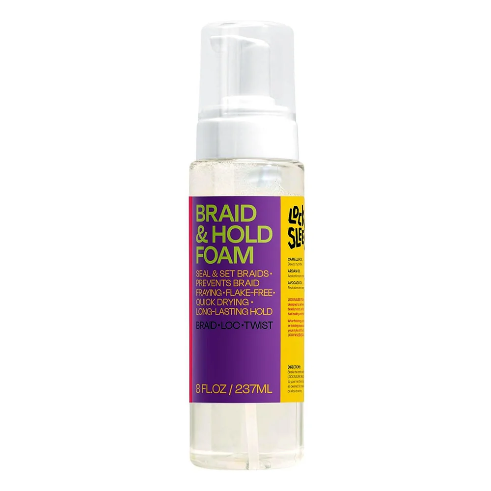 Sophisticated Lock N Sleek Braid and Hold Hair Foam Sets Styles and Controls Frizz 8Oz 237ml Practical