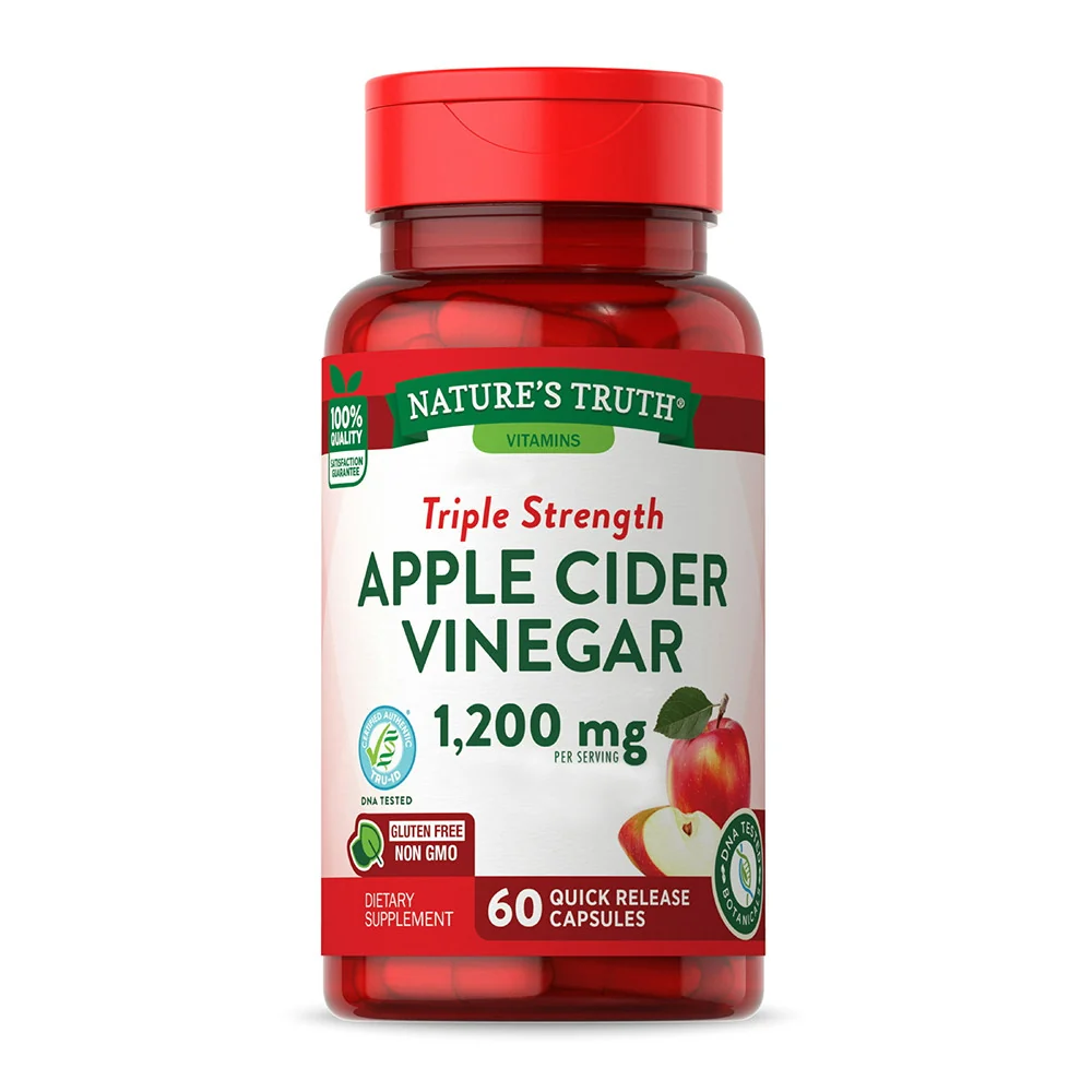 Classic Natures Truth Triple Strength Apple Cider Vinegar Capsules 60 Ea Powerful