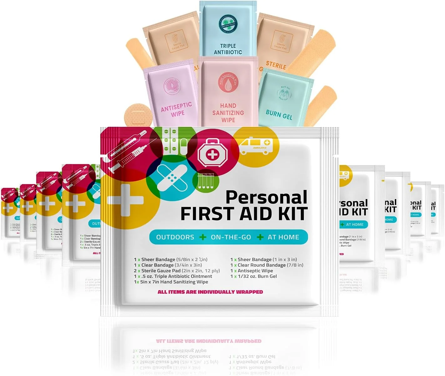 Certified Personal First Aid Kit Pack of 10 Multicolor Reusable